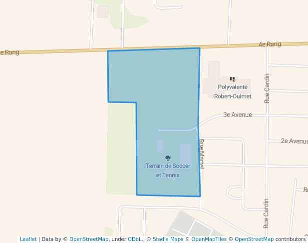 walking in Terrain de Soccer et Tennis map in Acton Vale