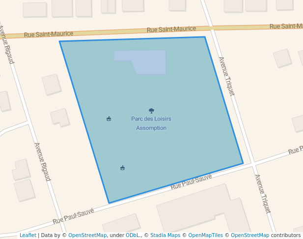 walking in Parc des Loisirs Assomption map in Saint-Hyacinthe