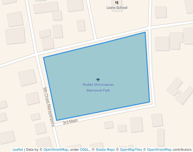walking in Rodda Shrinivasrao Memorial Park map in Dharwad