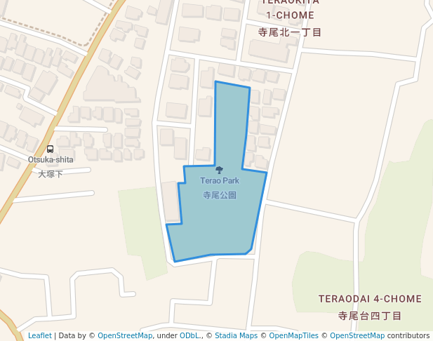 walking in Terao Park map in Ayase