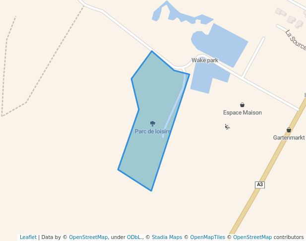 walking in Parc de loisirs map in Gros Cailloux