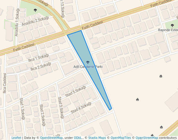 walking in Adil Candemir Parkı map in Çorum