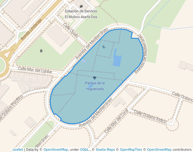 walking in Parque de la Higueruela map in Atarfe