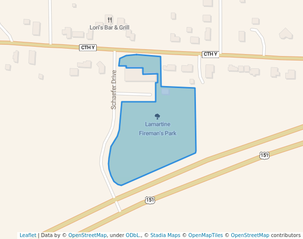 walking in Lamartine Fireman's Park map in Oakfield