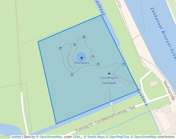 walking in Mariapark map in Grimbergen