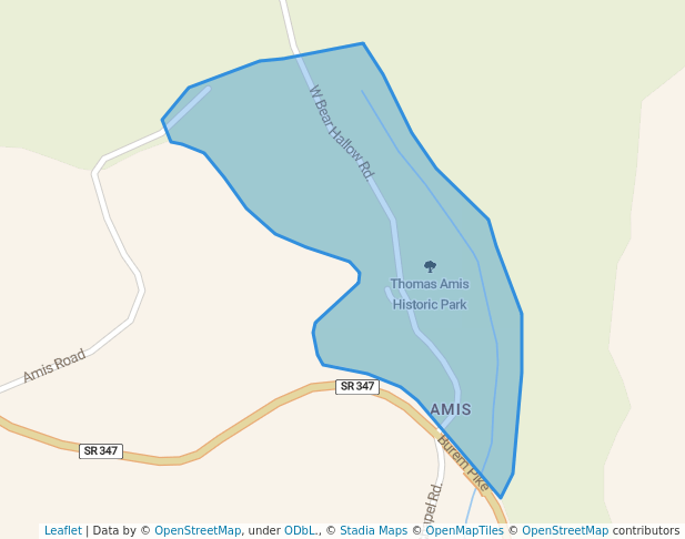 walking in Thomas Amis Historic Park map in Rogersville