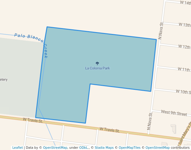 walking in La Colonia Park map in Falfurrias