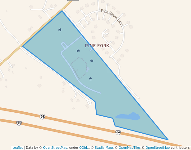 walking in Pine Fork Park map in Quinton