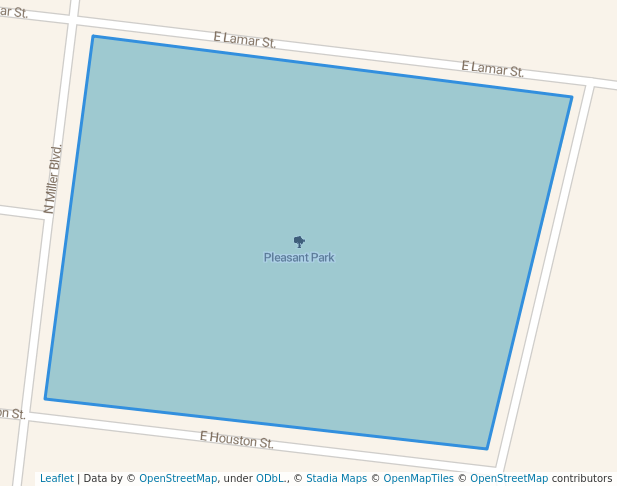 walking in Pleasant Park map in Falfurrias