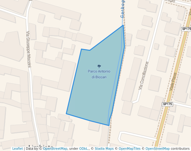 walking in Parco Antonio di Biccari map in Limbiate