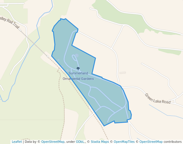 walking in Summerland Ornamental Gardens map in Naramata
