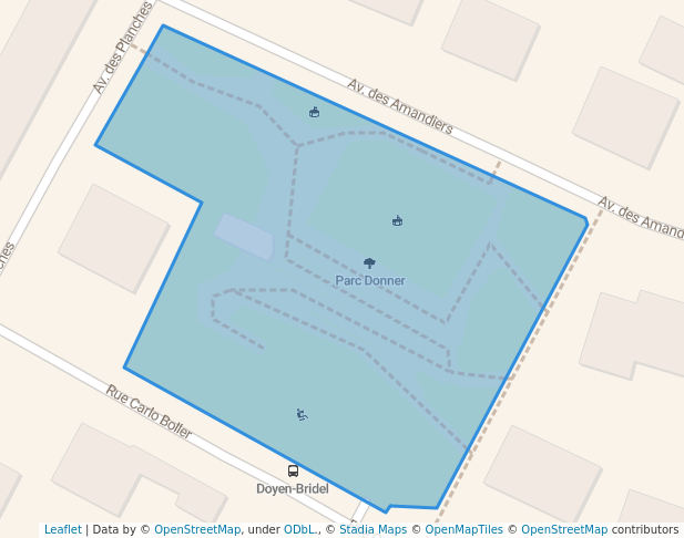 walking in Parc Donner map in Montreux