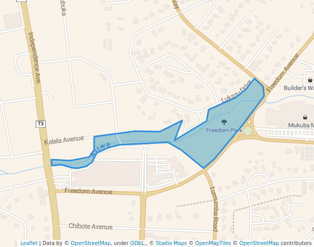 walking in Freedom Park map in Kitwe