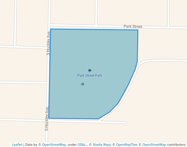 walking in Park Street Park map in Sundown