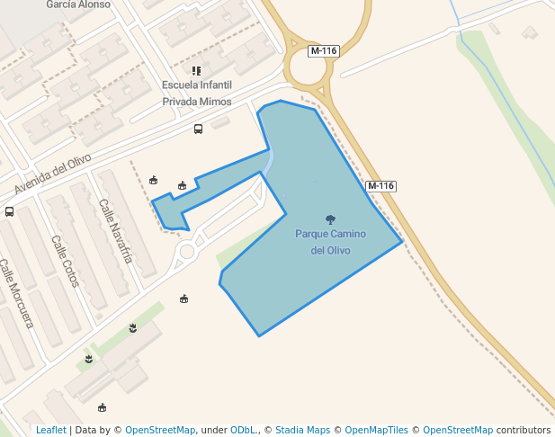 walking in Parque Camino del Olivo map in Meco