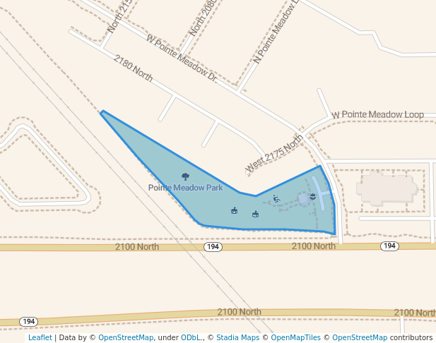 walking in Pointe Meadow Park map in Lehi