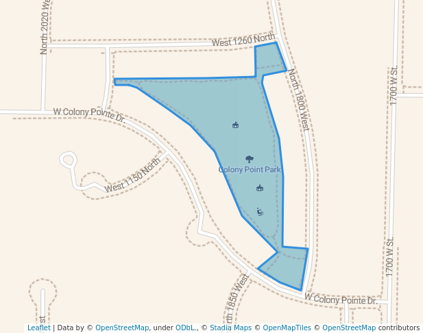 walking in Colony Point Park map in Lehi
