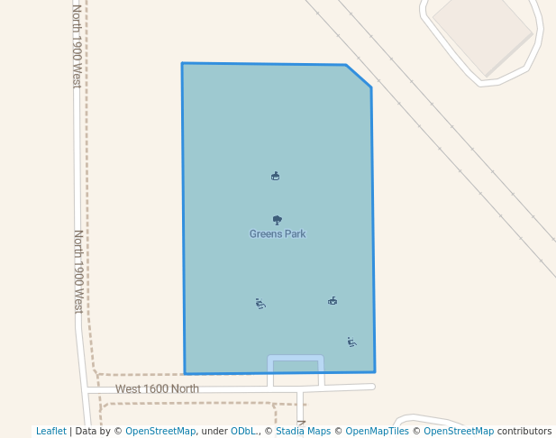 walking in Greens Park map in Lehi