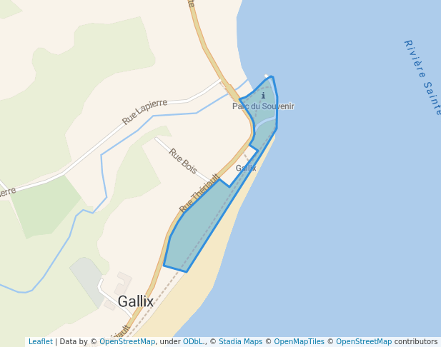 walking in Parc du souvenir map in Sept-Îles