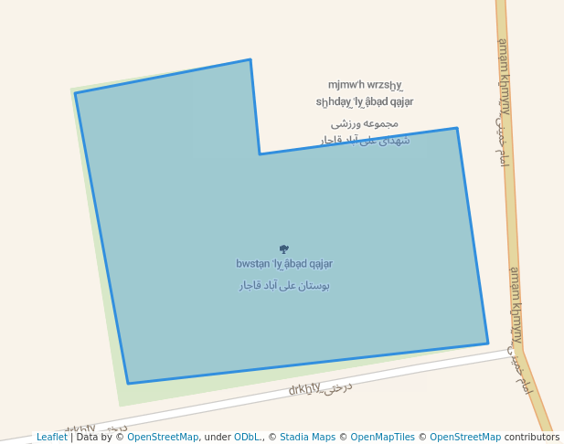 walking in بوستان علی آباد قاجار map in Ali-Abad-Qajar