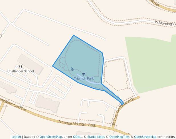 walking in Triumph Park map in Lehi