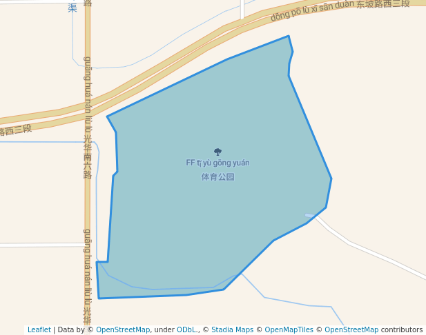 walking in FF体育公园 map in Cheng Du Shi