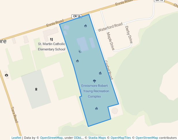 walking in Ennismore Robert E. Young Recreation Complex map in Ennismore