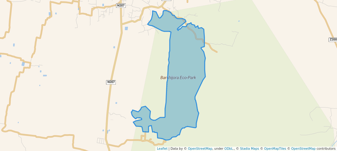 walking in Barshijora Eco-Park map in Moulvibazar