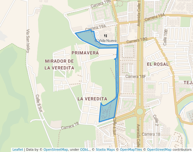 walking in Parque Lineal Calle 4 Sur map in Soacha