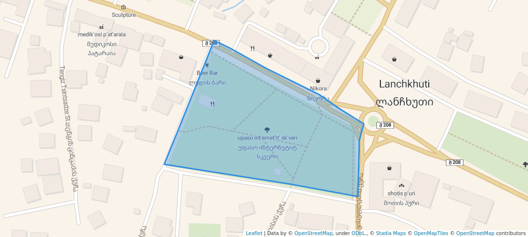 walking in უფასო ინტერნეტიტ სკვერი map in Lanchkhuti