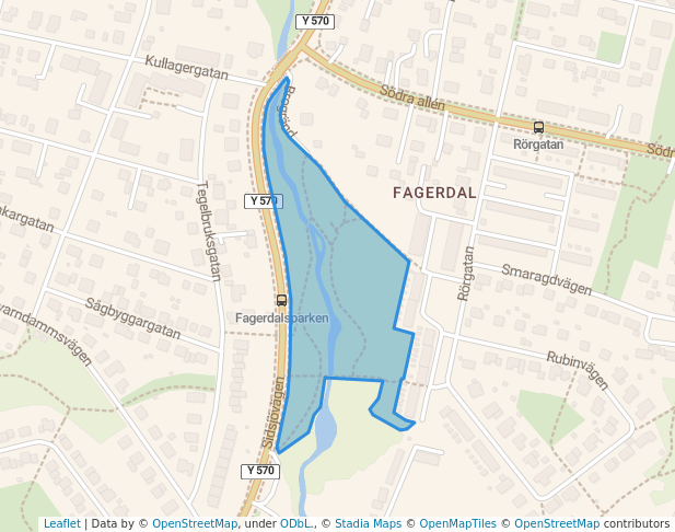 walking in Fagerdalsparken map in Sundsvall