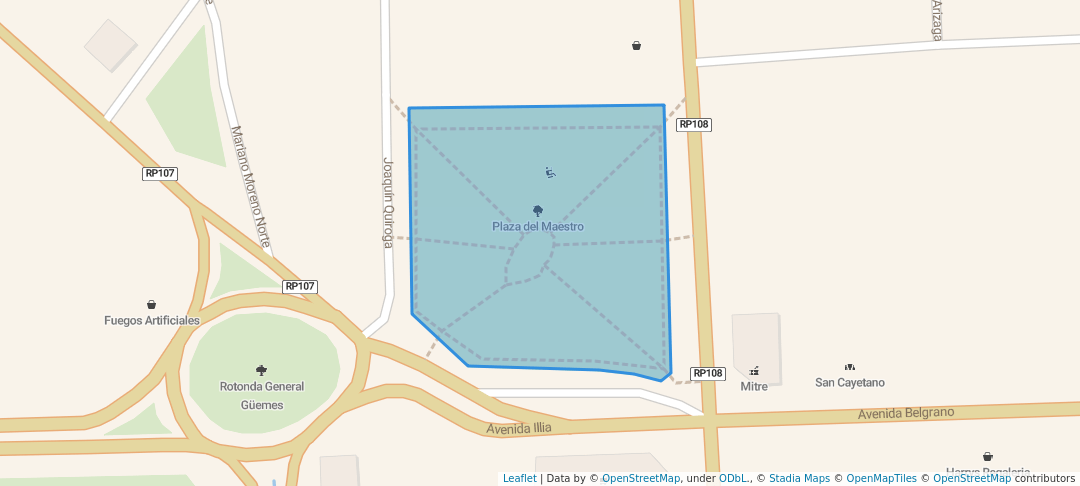 walking in Plaza del Maestro map in San Fernando del Valle de Catamarca