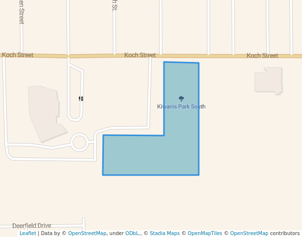 walking in Kiwanis Park South map in Pekin