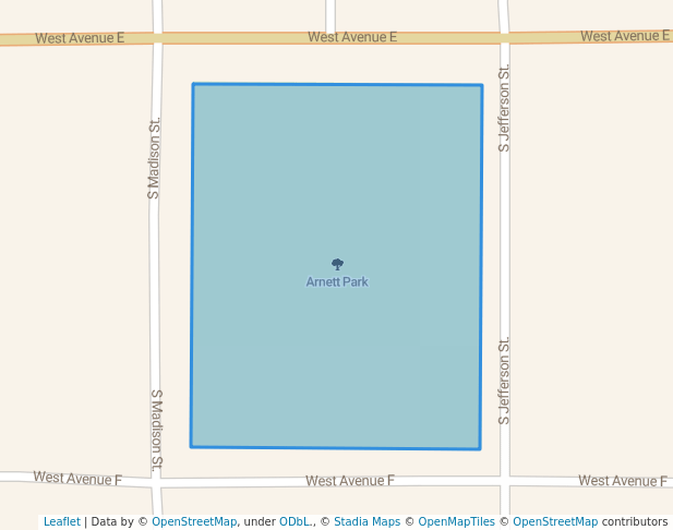 walking in Arnett Park map in Lewistown