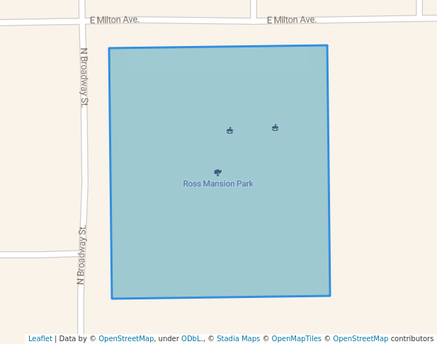 walking in Ross Mansion Park map in Lewistown
