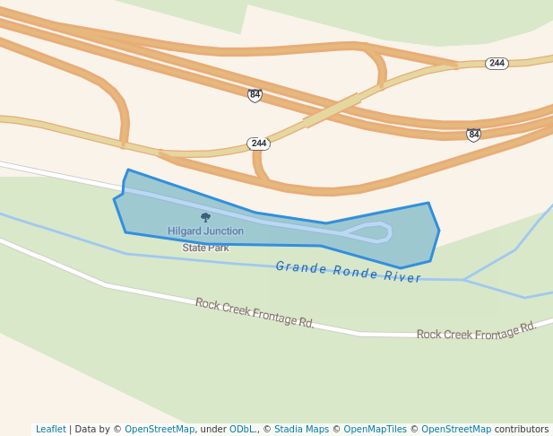 walking in Hilgard Junction State Park map in La Grande