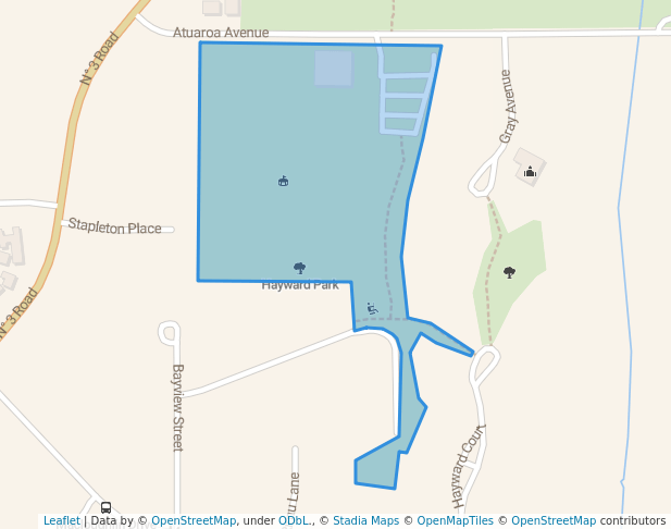 walking in Hayward Park map in Te Puke