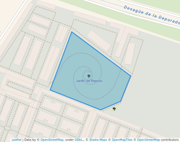 walking in Jardin del Reposo map in Albacete