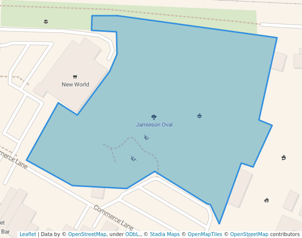 walking in Jamieson Oval map in Te Puke