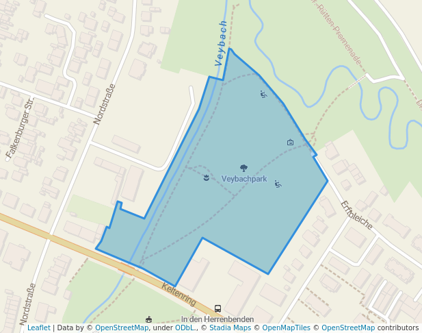 walking in Veybachpark map in Euskirchen