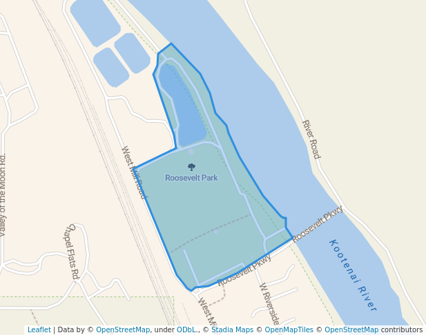 walking in Roosevelt Park map in Troy