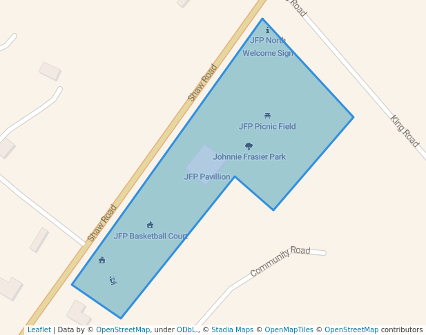 walking in Johnnie Frasier Park map in Hinesville