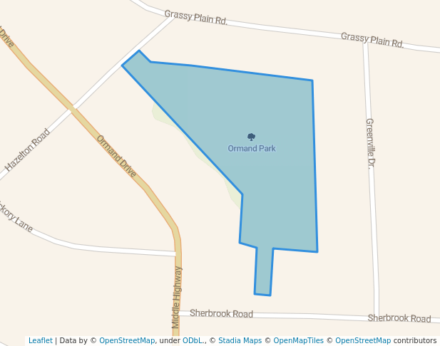 walking in Ormand Park map in Barrington