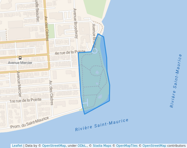 walking in Parc du Saint-Maurice map in Shawinigan