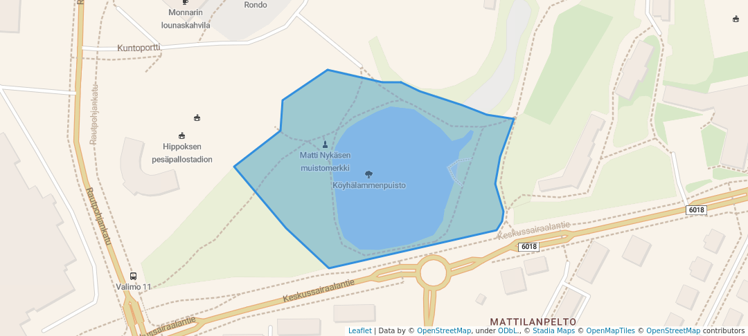 walking in Köyhälammenpuisto map in Jyväskylä