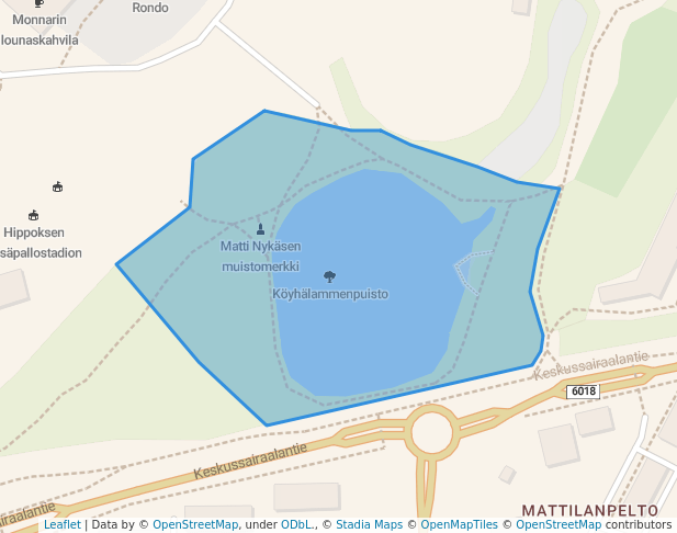 walking in Köyhälammenpuisto map in Jyväskylä