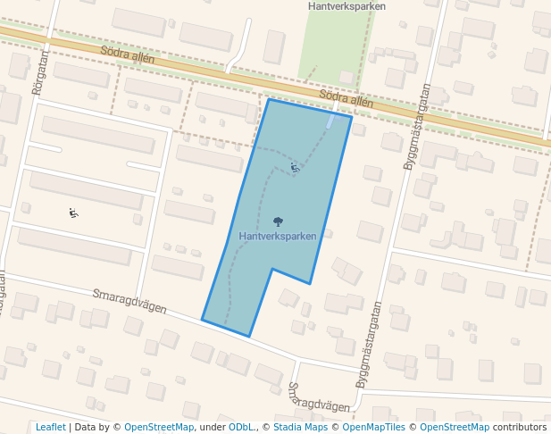 walking in Hantverksparken map in Sundsvall