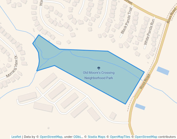 walking in Old Moore's Crossing Neighborhood Park map in Del Valle