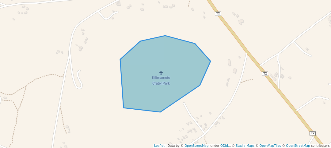 walking in Kilimamoto Crater Park map in Arusha