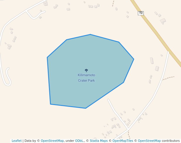 walking in Kilimamoto Crater Park map in Arusha